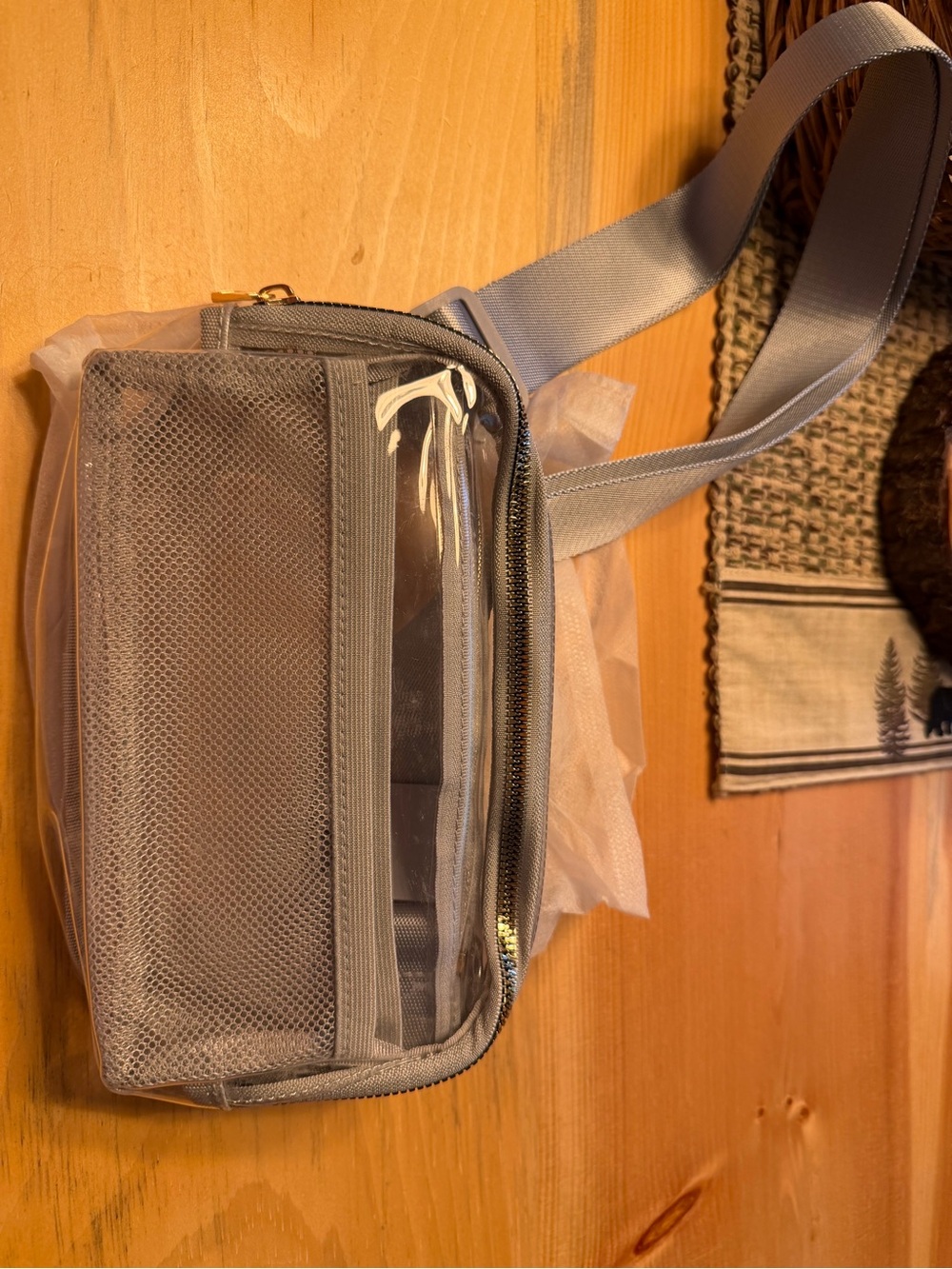 Source Unknown Light Gray Clear-Front Crossbody Bag